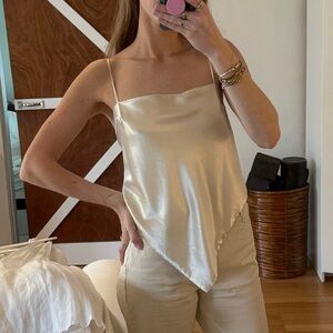 Tie back satin tank